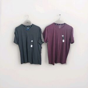 2 FLX Men's Urban Commuter Short Sleeve Shirts Size Medium NEW Gray Wine